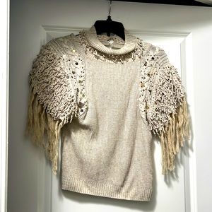 Anthropologie Fringe Sweater